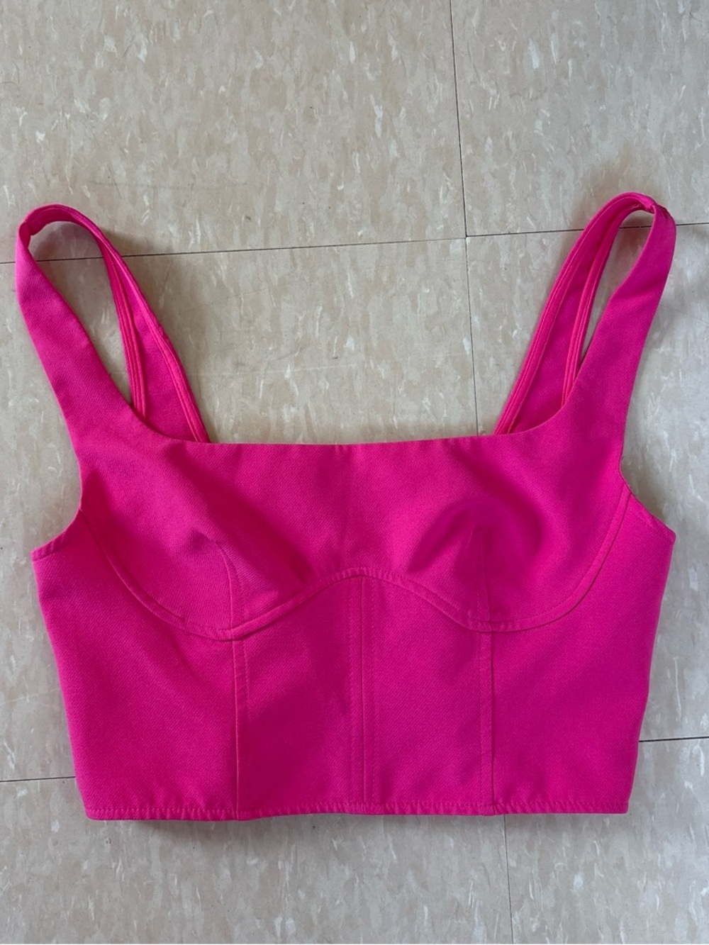 Primark Bright Pink Bustier Crop Top